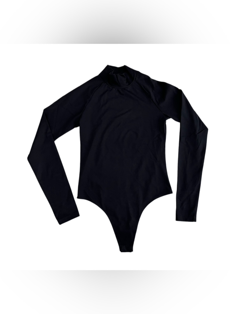 NWT Steve Madden Black Long Sleeve Bodysuit with High Neck, Size S